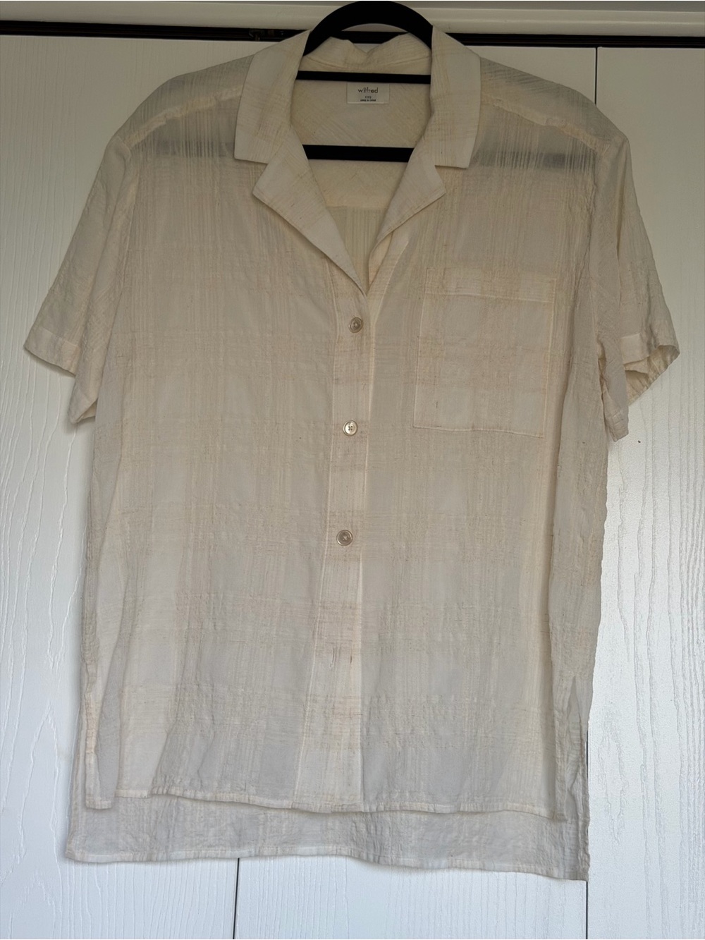 Wilfred Cream Short-Sleeve Button-Down Shirt